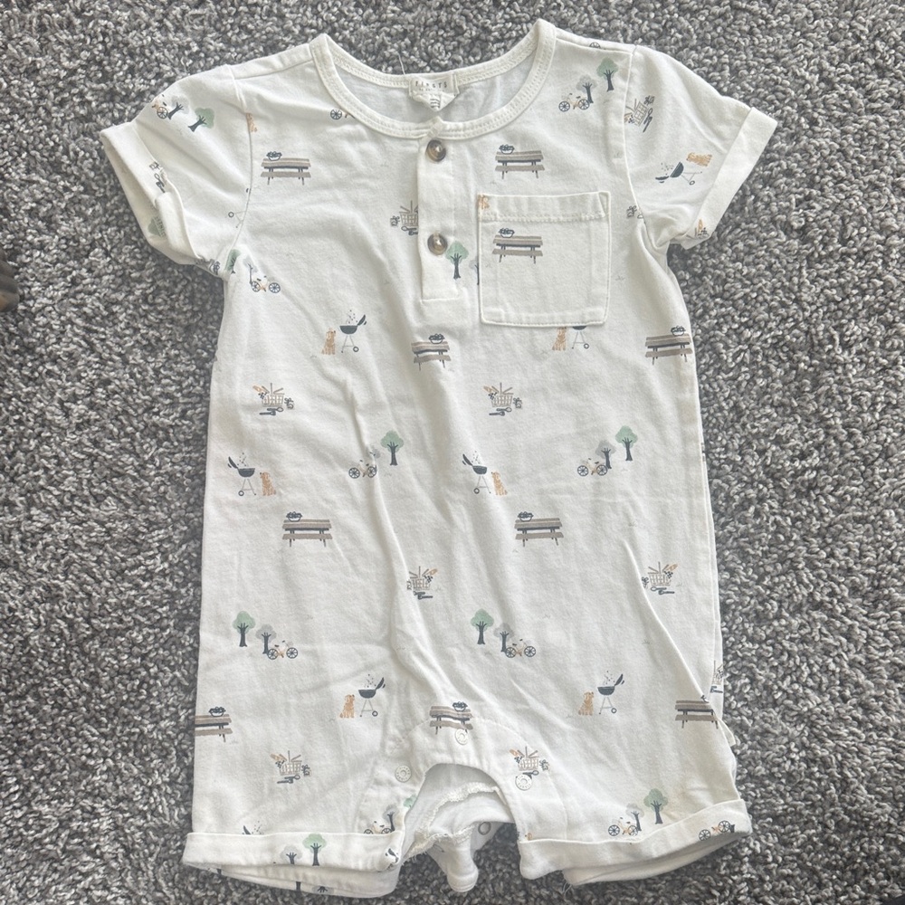 Charming Printed Bodysuit - Cream